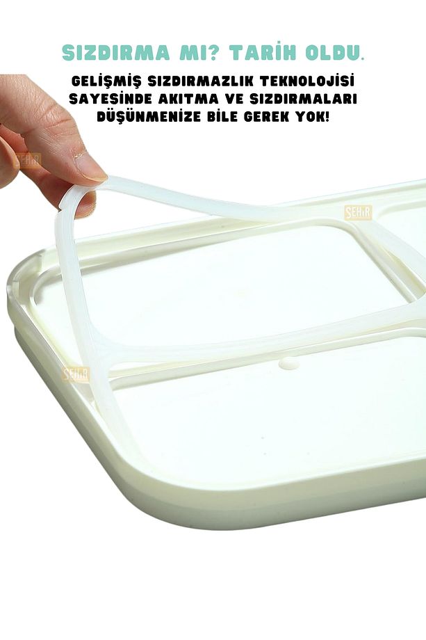 Bento 820ml Lunchbox Sevimli Dostlar Tek Katlı 3 Bölmeli Paslanmaz Çelik Sefer Tası Yemek Kutusu - 5