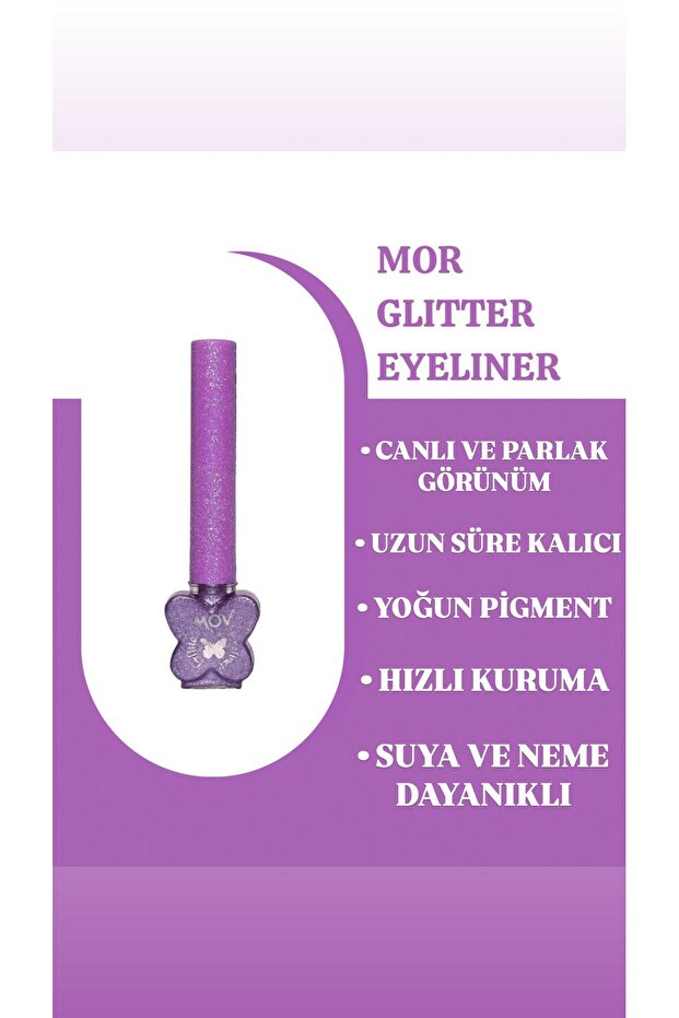 Glitter Eyeliner MOR - Uzun Süre Kalıcı Göz Makyajı - 1