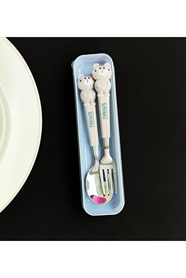 Sevimli Hayvan Figürlü Çatal Kaşık Seti - 1