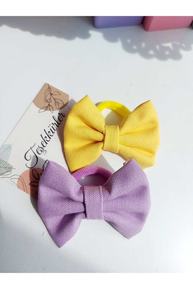 Girl's Linen Bow Rubber Buckle