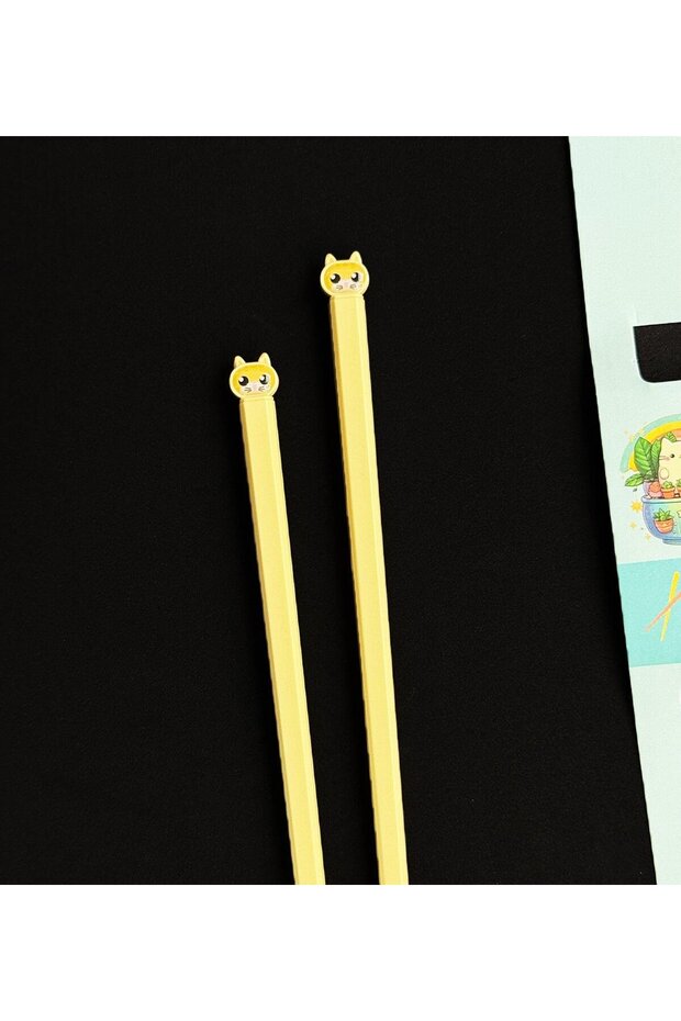 Kedi Figürlü Metal Chopstick - 3