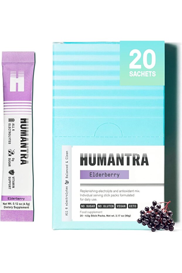 Humantra Electrolyte Elderberry 90g , 20 SACHETS