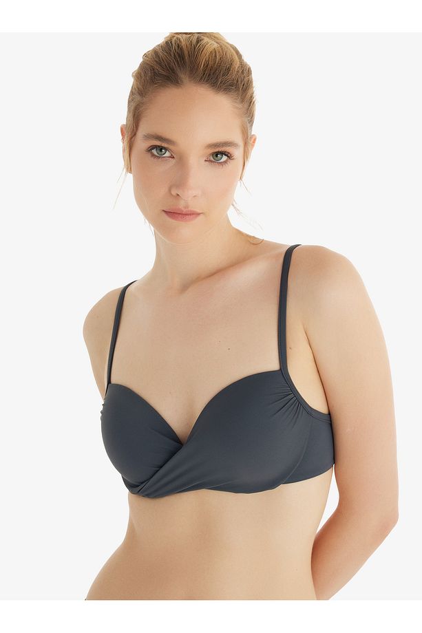 Kadın Push-up Bikini Üstü 10727 - Antrasit - 3