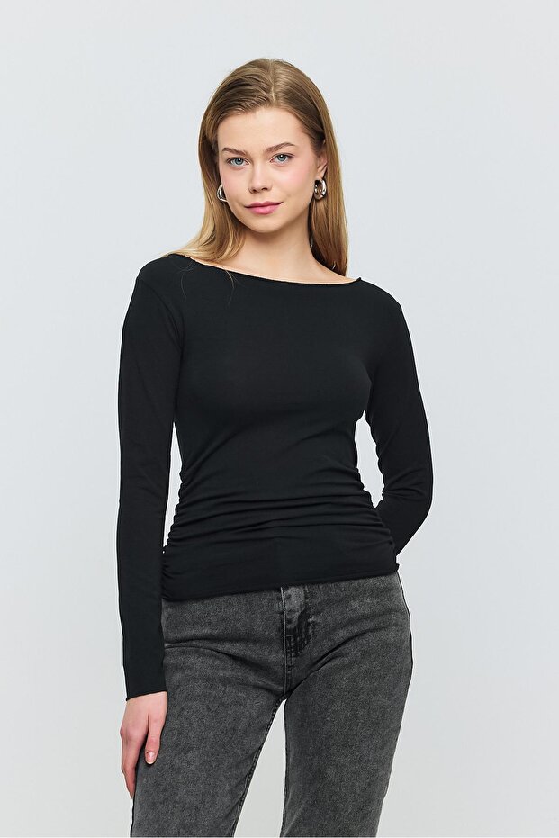 3027 بلوزة سوداء الجانبين - 1