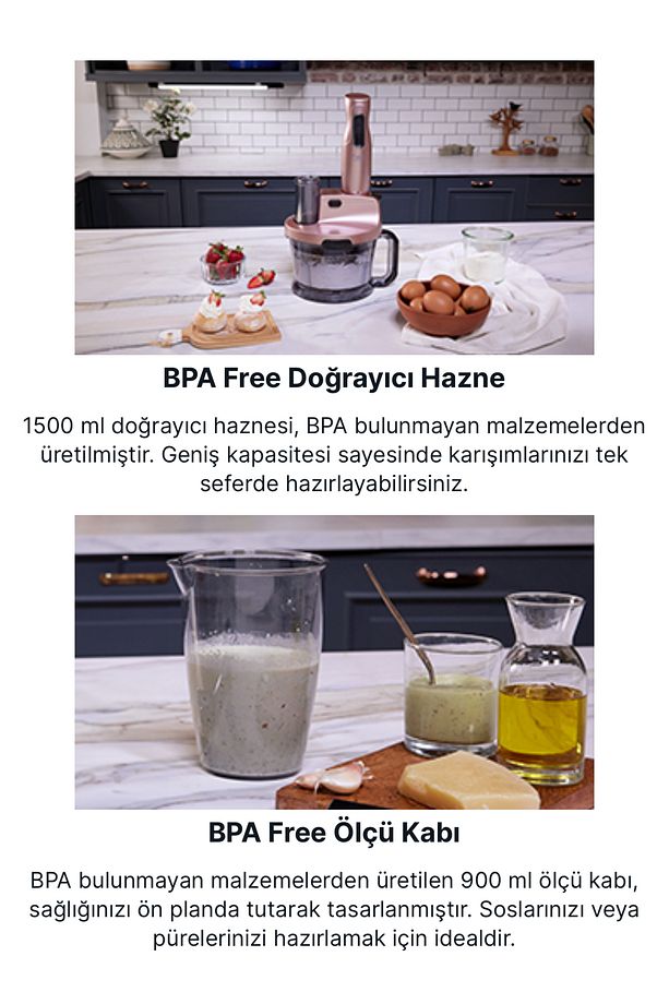 Mr.chef Quadro 1000 W Güçlü Blender Seti - Geniş Hazne - Güçlü Performanslı Mutfak Robotu - 3