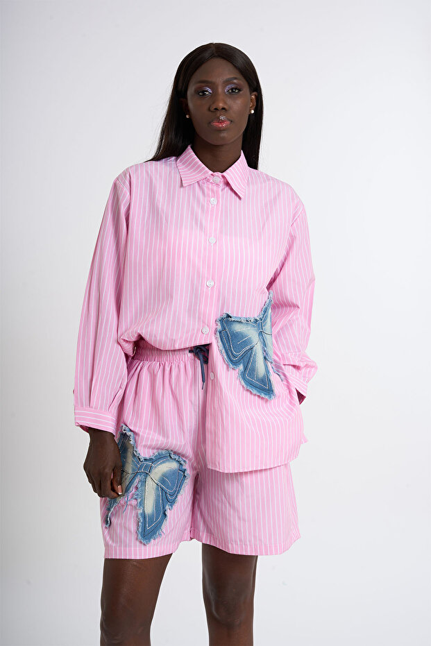 طقم شورت مزين بفيونكة - 4