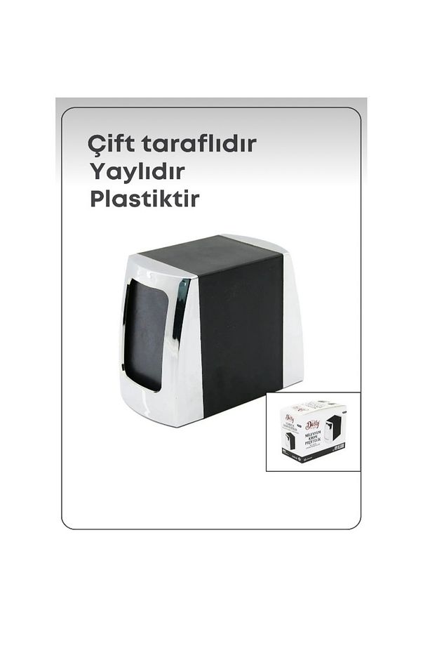 1 Adet Krom Detaylı Peçetelik - Çift Taraflı Yaylı Peçetelik - Lokanta Büfe Restorant - 3