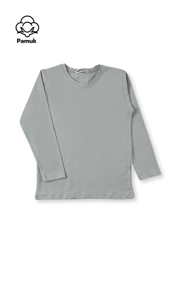 Kız Erkek Çocuk 6'Lı Set Düz Basic Tasarım Mevsimlik Üst Badi T-shirt - 4