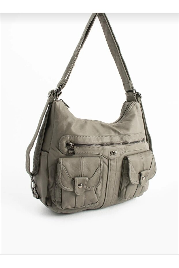 حقيبة ظهر من الجلد الصناعي - 4