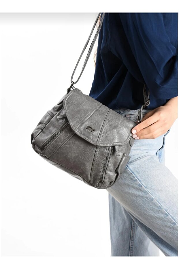 Faux Leather Shoulder Bag