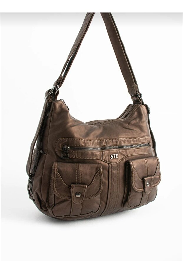 حقيبة ظهر من الجلد الصناعي - 4