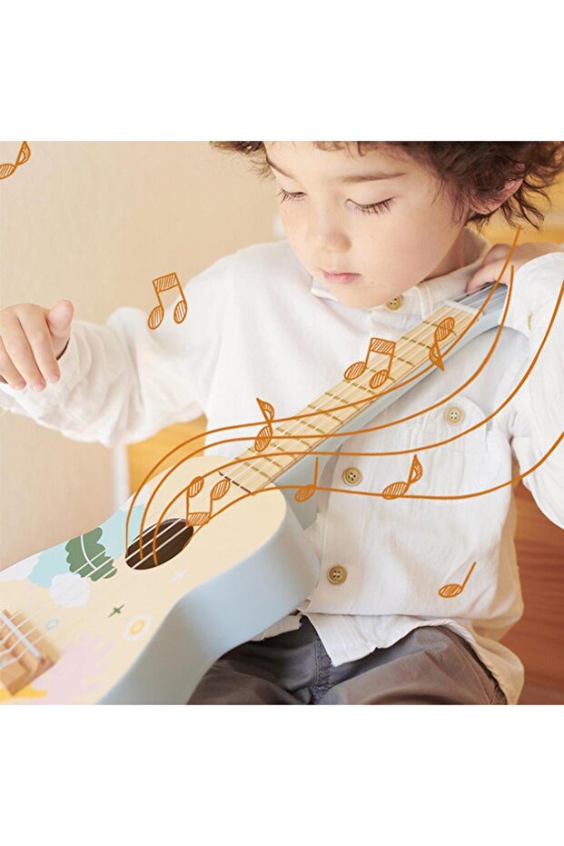 Ahşap Iris Ukelele - Mavi - 6