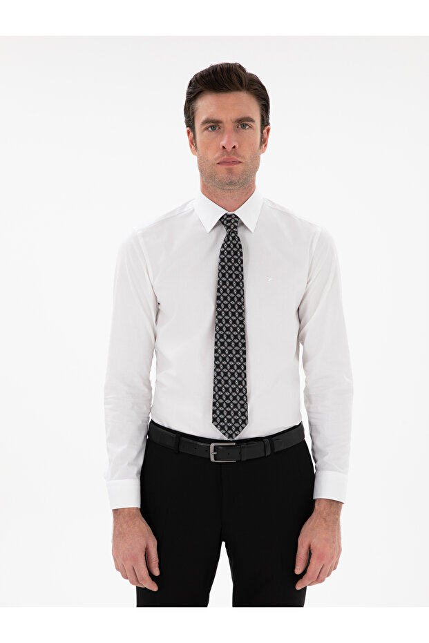 White Slim Fit Cotton Oxford Shirt 50304497-Vr013