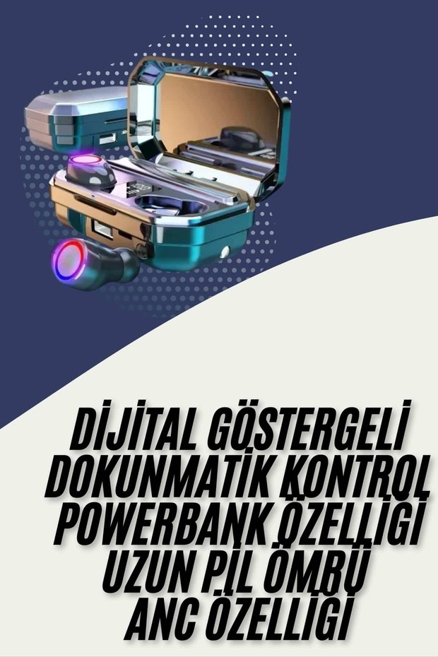 Bluetooth Kulaklık Android ve İOS Uyumlu ANC Özellikli Dijital Şarj Göstergeli - 2