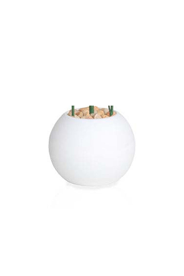 نخل أريكا صناعي (3 أفرع) بمركن بلاستيك دائري - 3