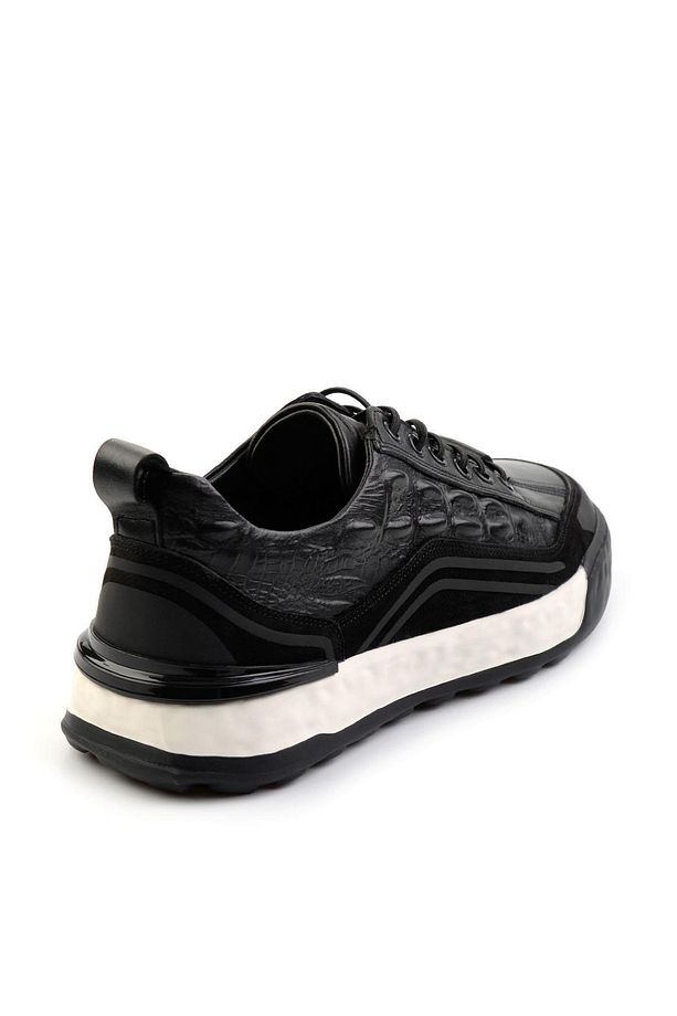 Siyah Leather Erkek Sneaker E01398300643 - 4