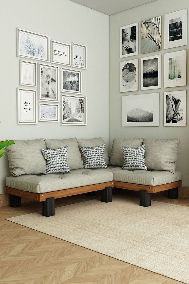 Köşe Rustik Sedir Masif Ağaç 120x190 Teak Renk - 1