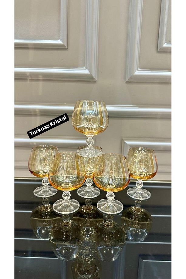 Bohemia Kristal Gold Ayaklı Kahve Yanı Su Bardağı 250 ml - 4