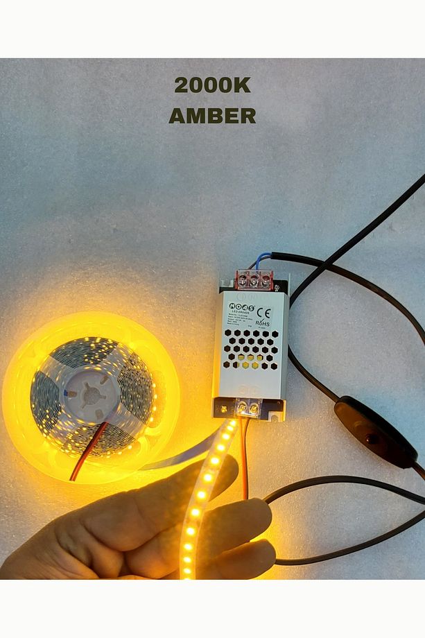 Dolap / Duvar 5 Metre Tak Çalıştır Mt/120 Led Şerit Led - 2000k Amber - 5