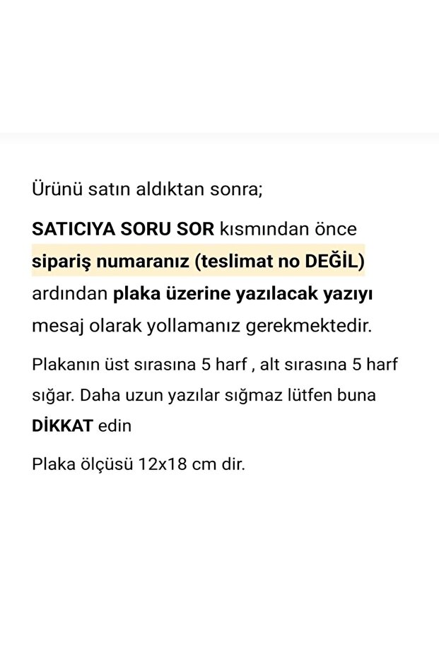 MİNİ SARI DEKOR PLAKA Küçük Boy - 3