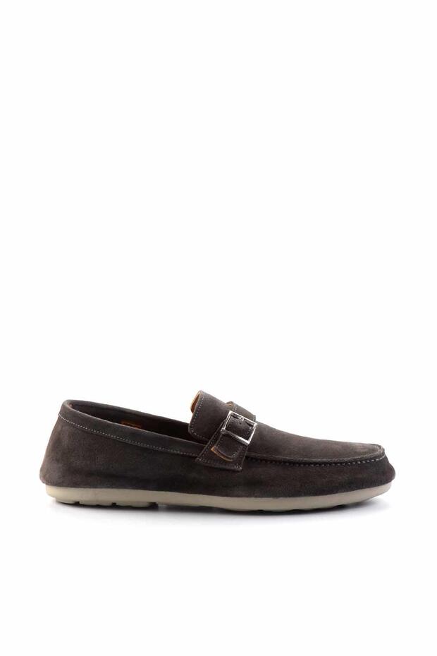 Gri Leather Erkek Loafer Ayakkabı E01304406502 - 1