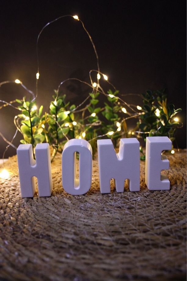 Dekoratif Biblo Home Yazısı % 100 Taş Tozu - 7