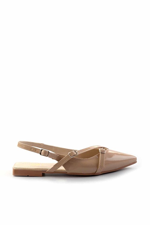 Beige Patent Leather Women's Classic Heeled Shoes01473010508