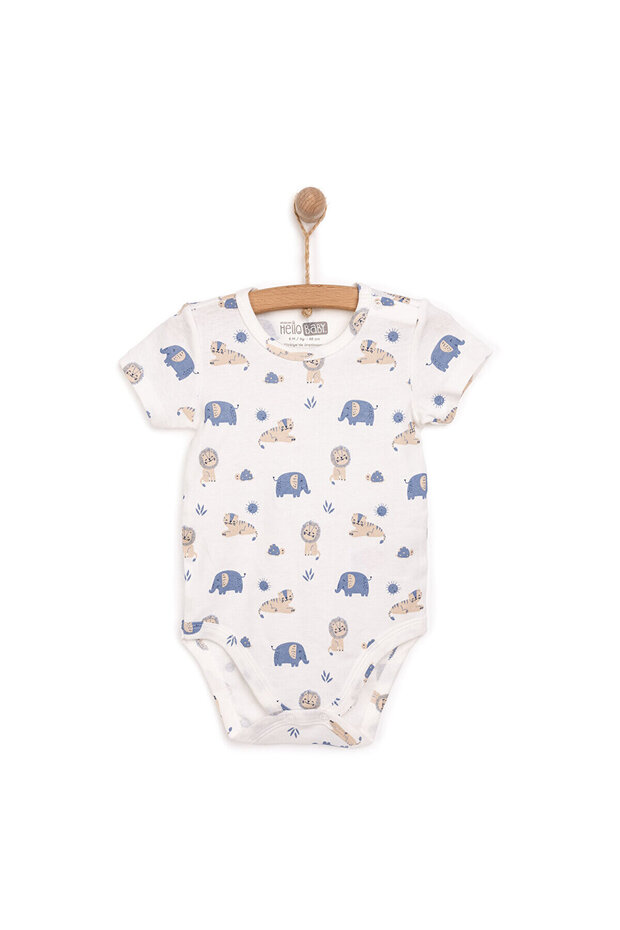 HelloBaby Hayvan Desenli Kısa Kol Body - 1