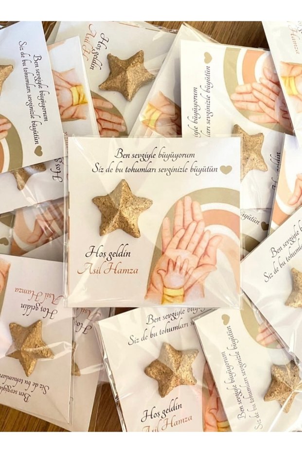 50 Gold Seed Card Birthday, baby Shower, gift
