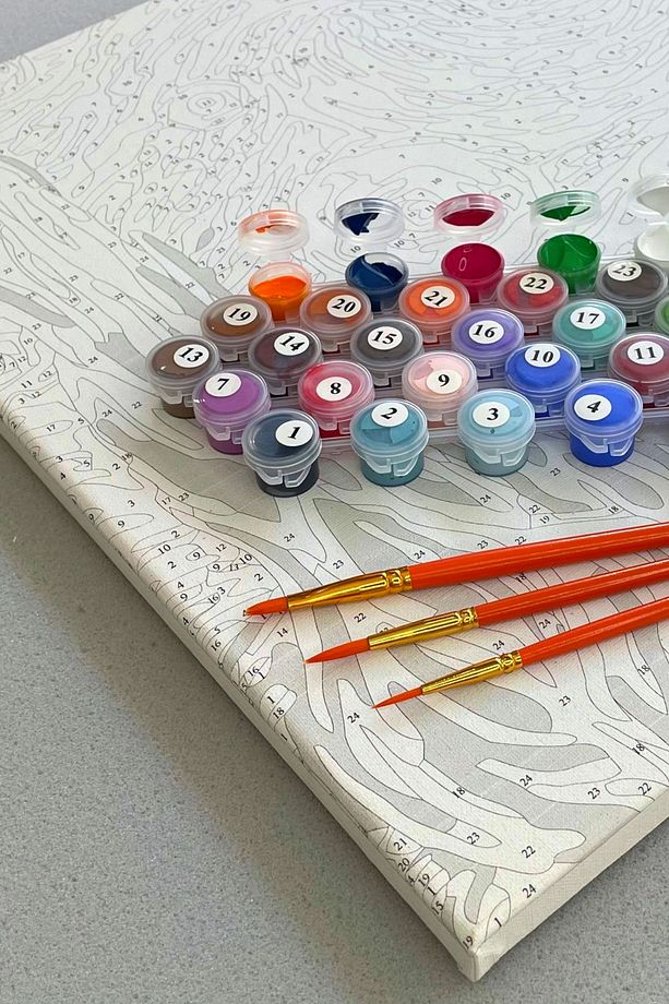 Sayılarla Boyama Numaralı Tuval Seti Fırça Boya Dahil 40x50cm - Atatürk At Üstünde - 4
