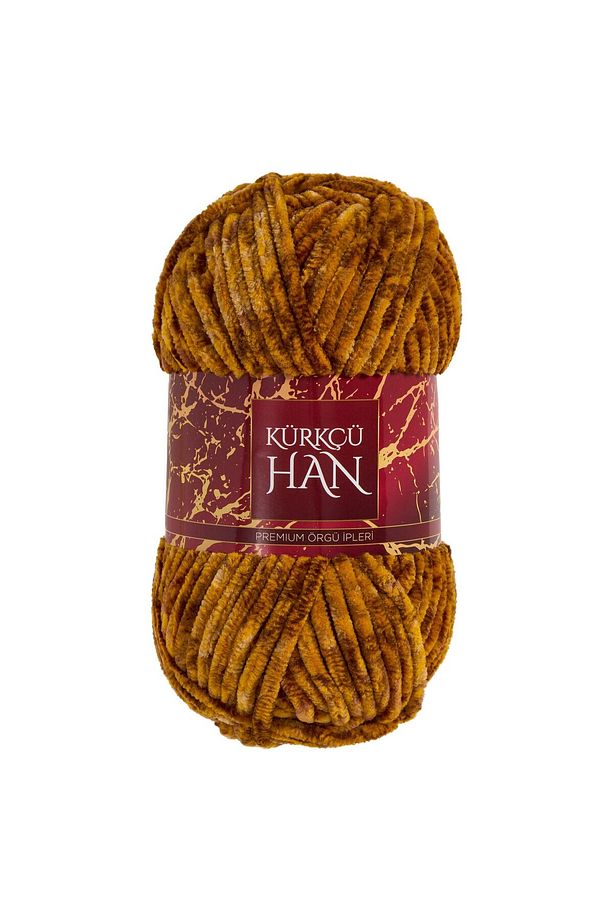 Kadife Ip 100gr 95mt Örgü Ipi Kahve-hardal Mix - 1