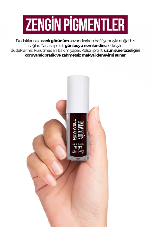 Aqua Wine Lip & Cheek Tint Yaban Mersini Aromalı 6 ML - 3