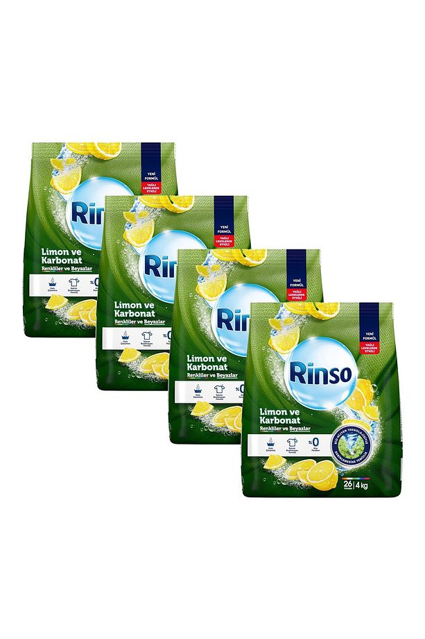Limon ve Karbonat 4 kg Renkiler ve Beyazlar Toz Deterjan x 4 Adet - 1