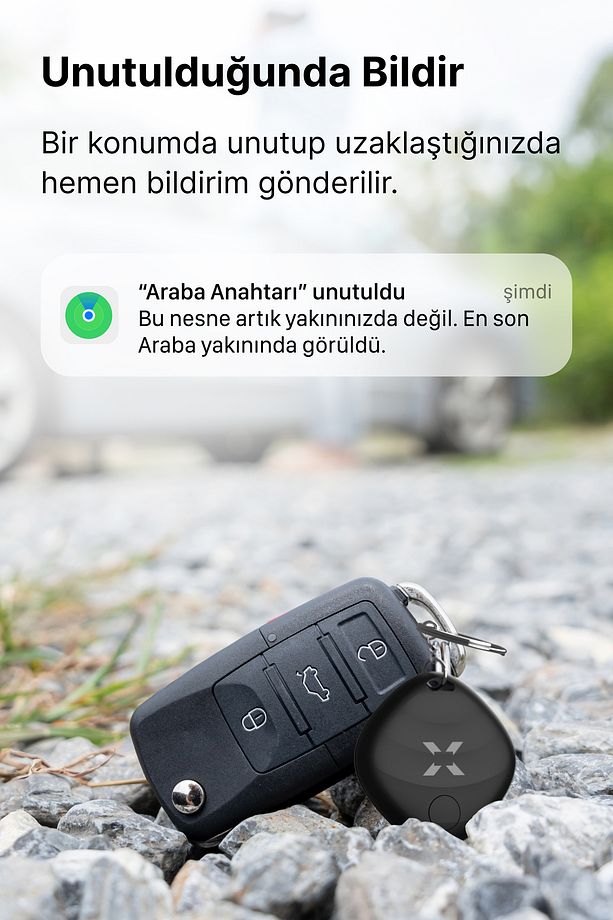 Airtag Akıllı Bluetooth Takip Cihazı Find My Mobil Uygulama Konum, Eşya Bulucu Siyah Tag X6605 - 2
