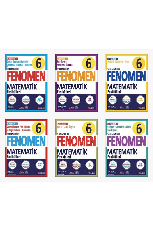 FENOMEN OKUL YAYINLARI 6. SINIF MATEMATİK FASİKÜLLERİ SETİ 1-2-3-4-5-6 KİTAP 2024-2025 - 2