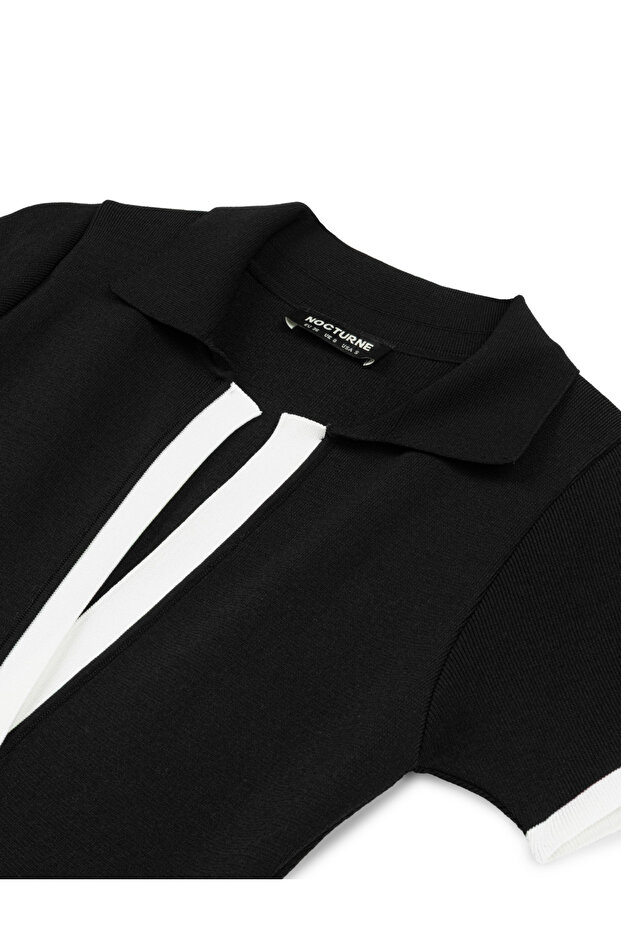 Pileli Mini Triko Elbise - 8