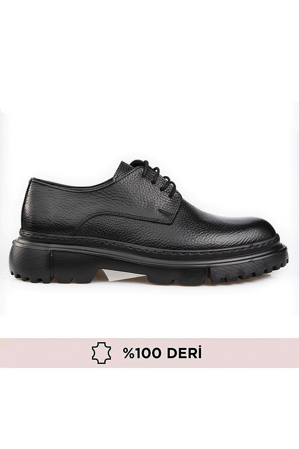 Hakiki Deri, Yüksek Tabanlı, Dikişli, 4 Mevsim, 1. Kalite, İç Dış Deri Erkek Ayakkabı - 2
