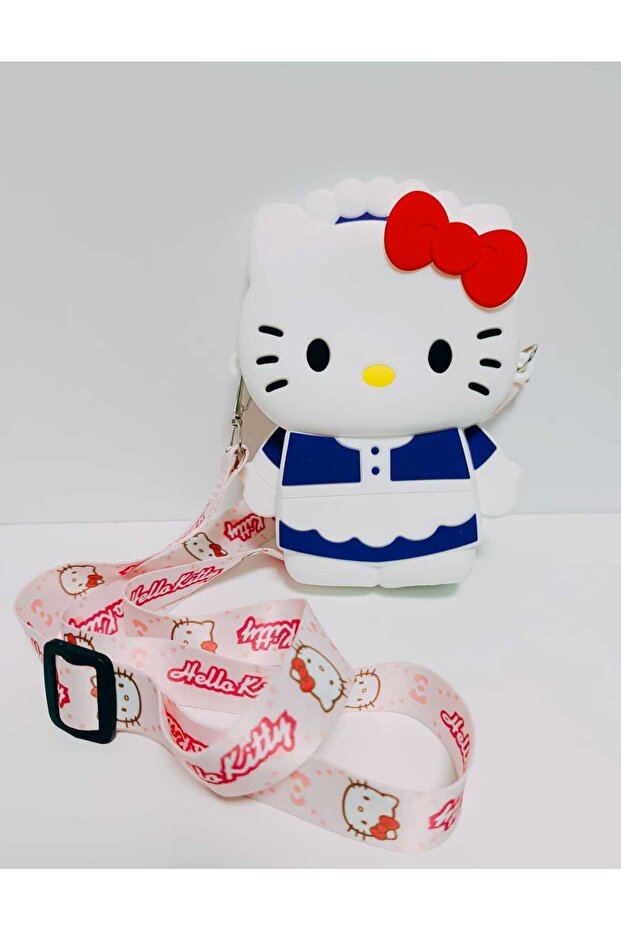 Мила сумочка-гаманець для підлітків та дітей з фігуркою Hello Kitty, біло-фіолетового кольору, з силікону - 2