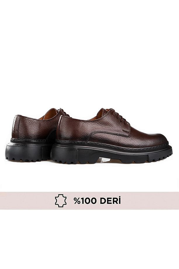 Hakiki Deri, Yüksek Tabanlı, Dikişli, 4 Mevsim, 1. Kalite, İç Dış Deri Erkek Ayakkabı - 8