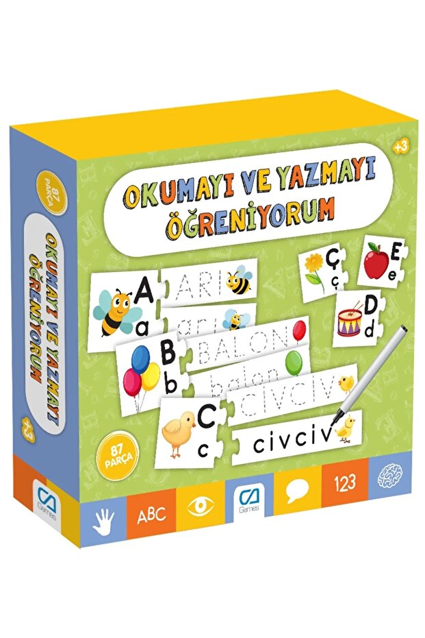(Set of 3) Letters and Words - Reading and Writing - Numbers Visual Educational Matching for Ages 3+ - 3
