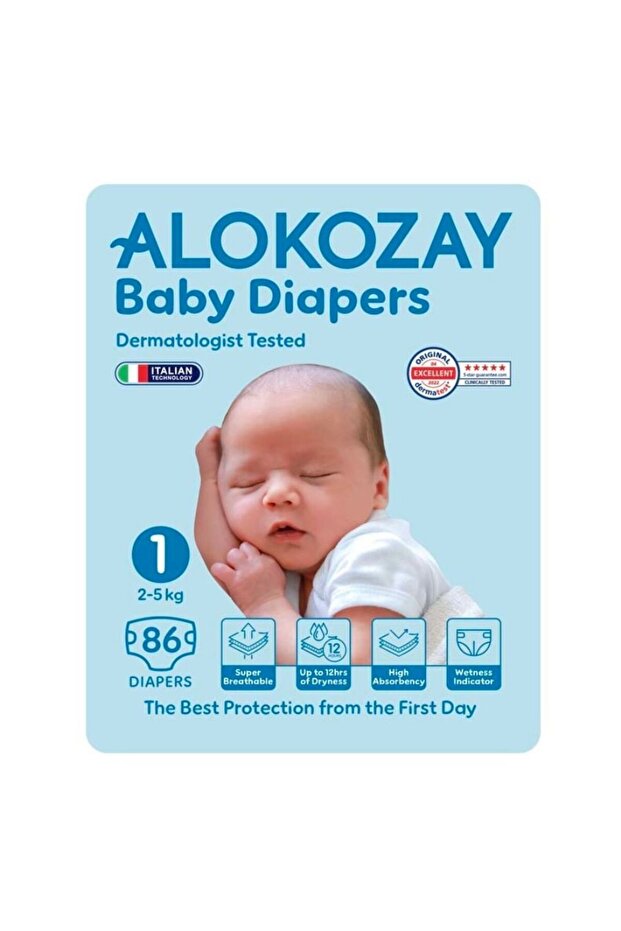 Premium Baby Diapers - Size 1 (2-5 Kg) - 86 Diapers