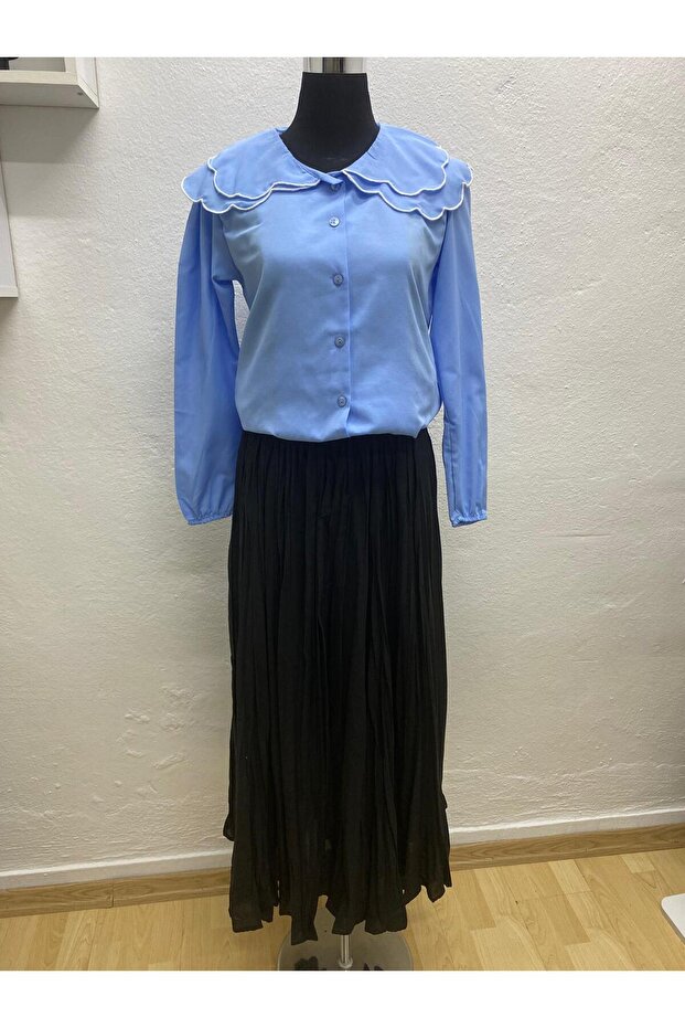 Yaka Detaylı Gömlek - 1