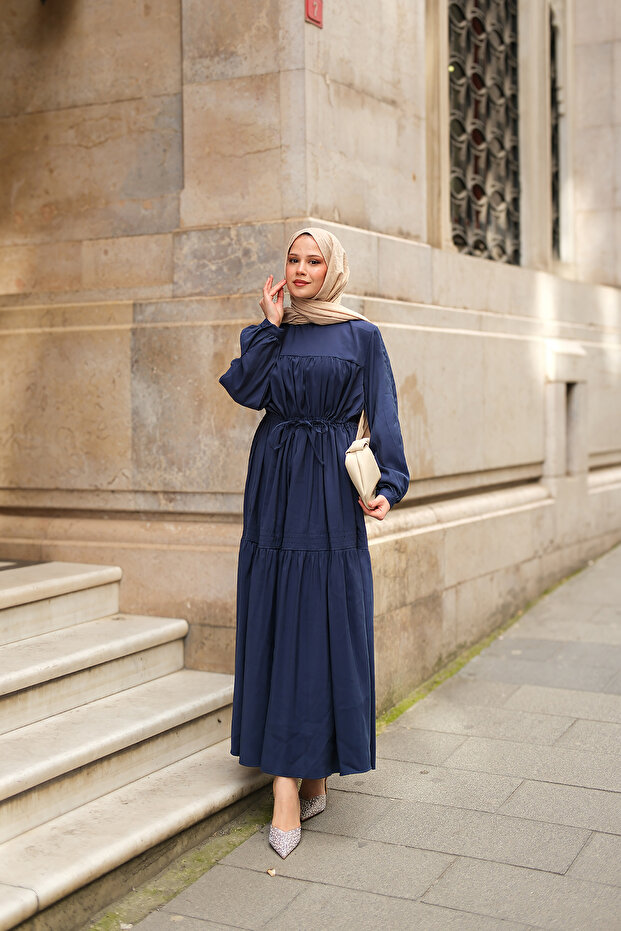 Women's robe dress navy blue