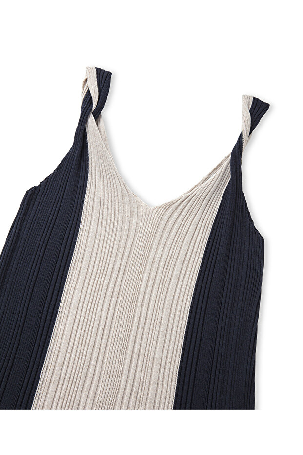 Colorblock triko elbise - 4