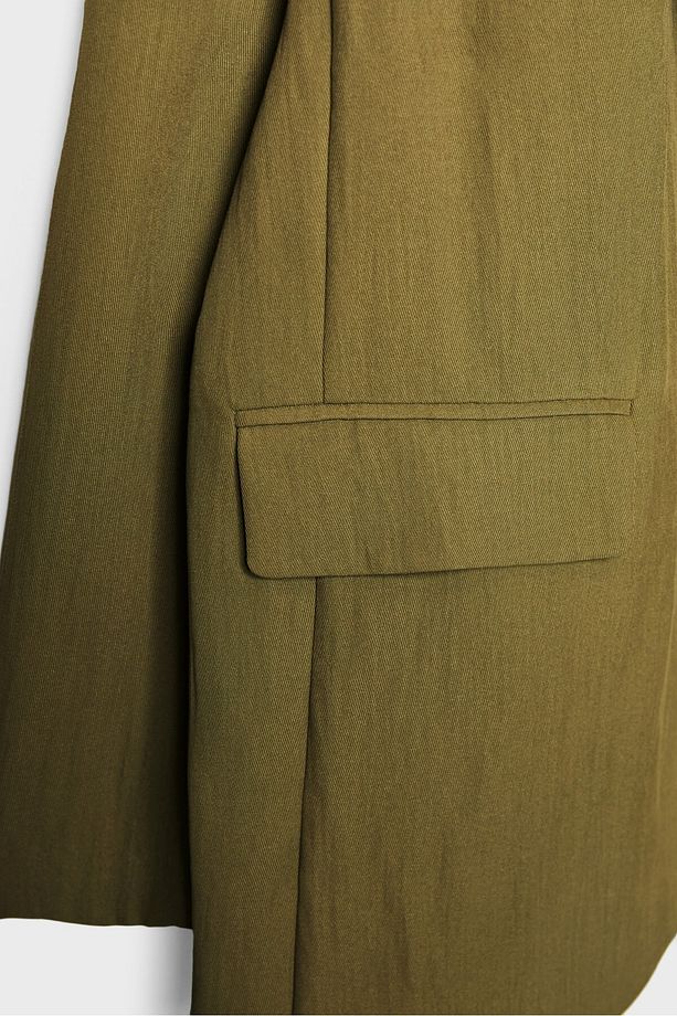 Buruşuk tasarımlı dökümlü regular fit blazer - 6