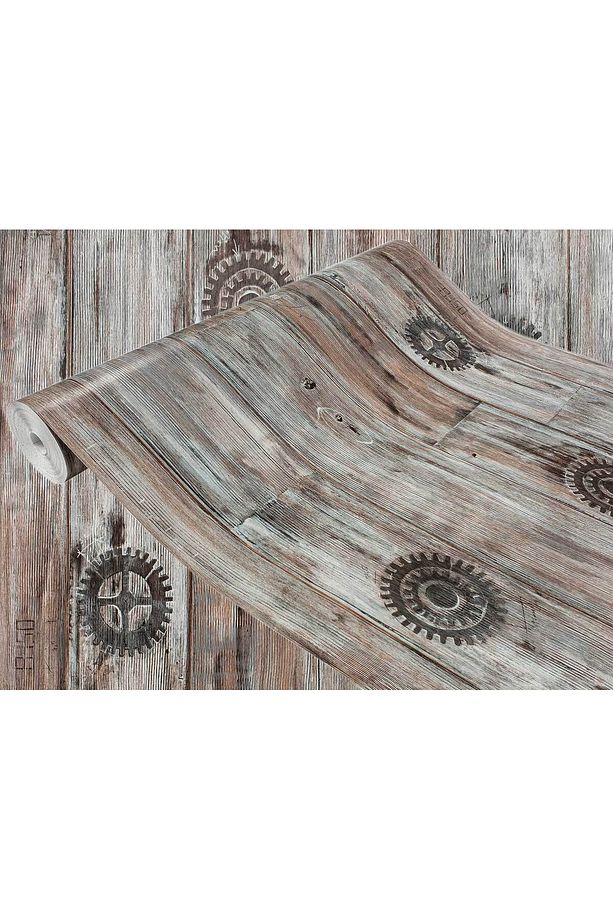 176-0631 Eskitme Tahta Görünümlü Yapışkanlı Folyo ( 45 Cm X 1 Mt ) - 2