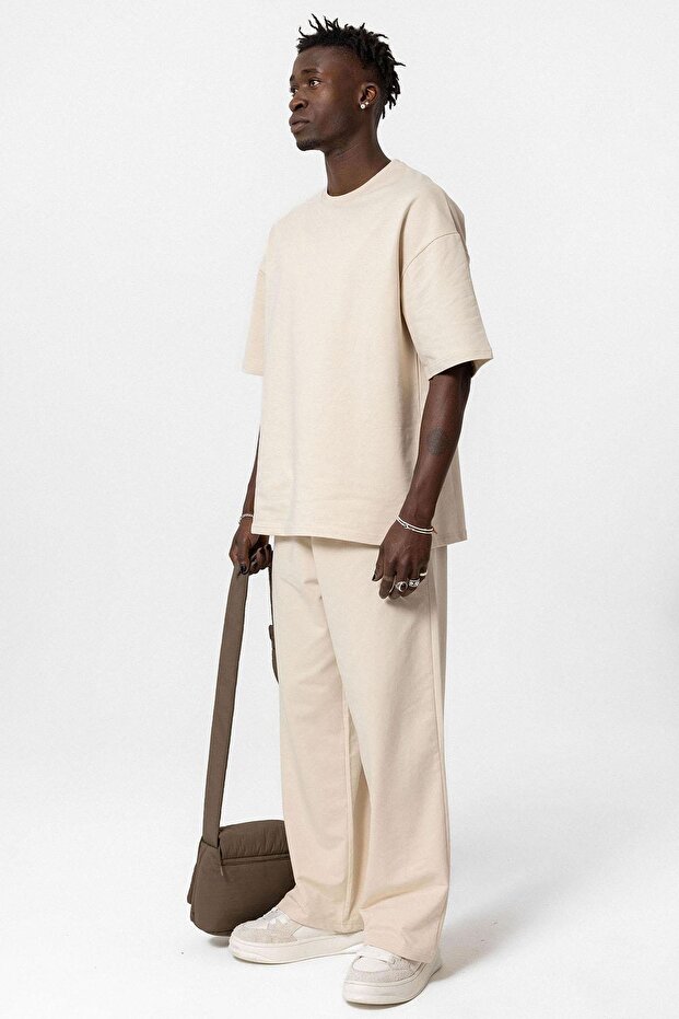 Basıc Oversize Eşofman Takım Taş - 2