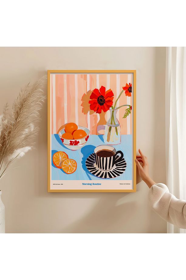 Tekli Ahşap Çerçeveli Tablo Tek Parça Poster Tablo TK/1413 - 3