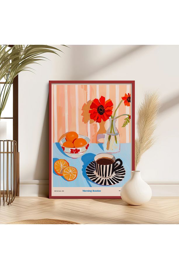 Tekli Ahşap Çerçeveli Tablo Tek Parça Poster Tablo TK/1413 - 6