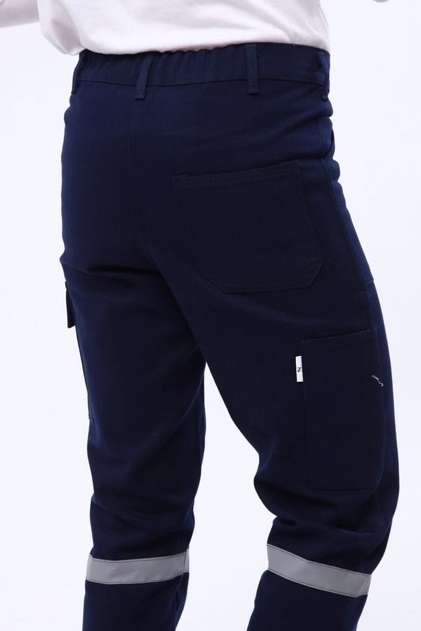 7/7 Gabardin Kışlık Lacivert Işçi Pantolonu Kalın Reflektörlü Iş Pantolonu - 2